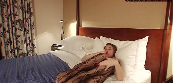  Melani Hicks In Her Designer Pantyhose and Heels Really Horny On Bed